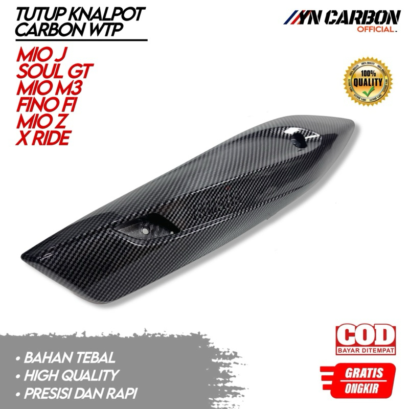 Tutup Knalpot Mio Sporty Gratis Baut Carbon Glossy Tameng Knalpot Carbon Glossy Mio Sporty Cover Kna