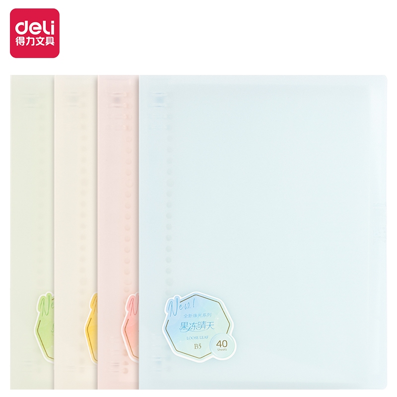 

Deli Binder / Loose-Leaf Notebook A5 B5 Warna Pastel Free Refill 40 Lembar QHX540