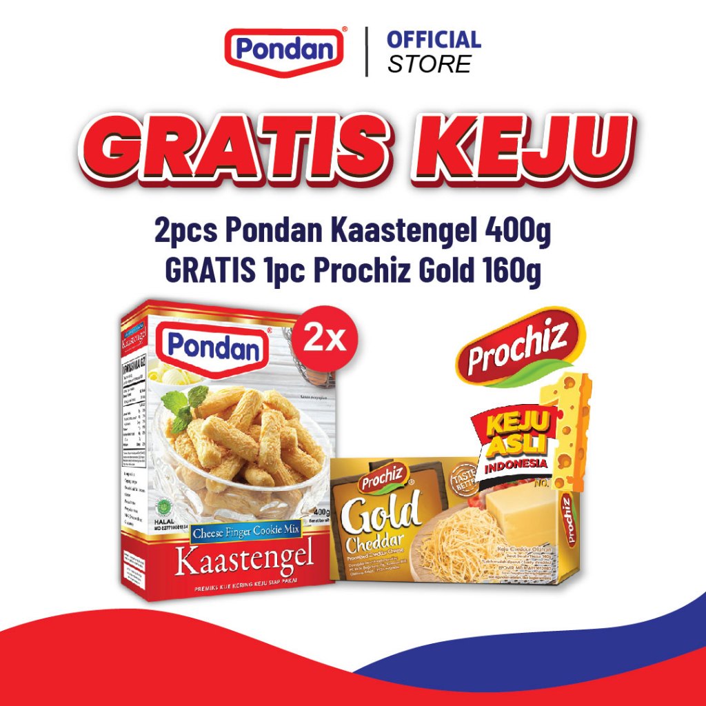 

(GRATIS KEJU) Pondan Premiks Kaastengel 400 g 2 box