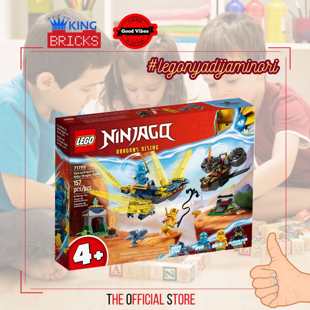 LEGO Original NINJAGO 71798 Nya and Arin Baby Dragon Battle - Mainan Anak Edukasi Ninja Legacy Core 