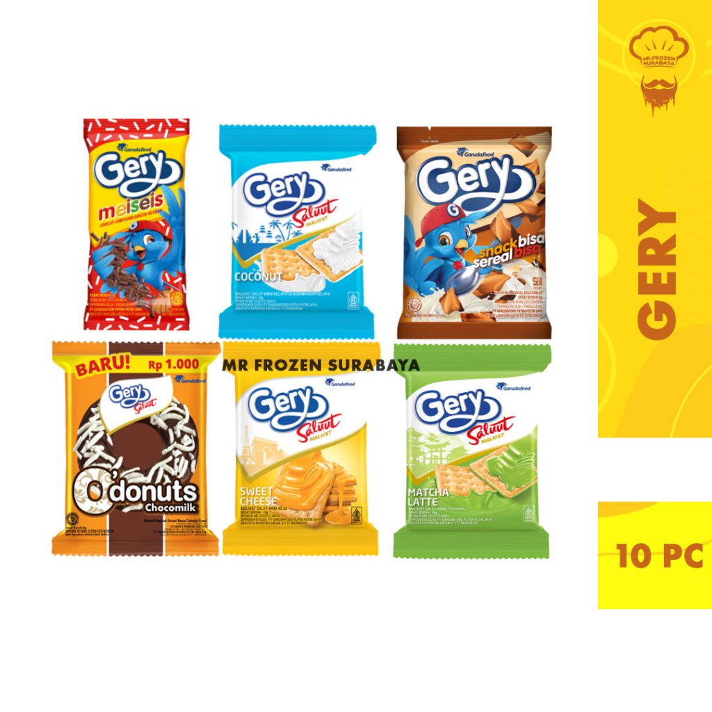 

GERY - Gery Malkist Salut | Gery Donut| Gery Snack & Sereal Renceng | Gery Meises Isi 10pc