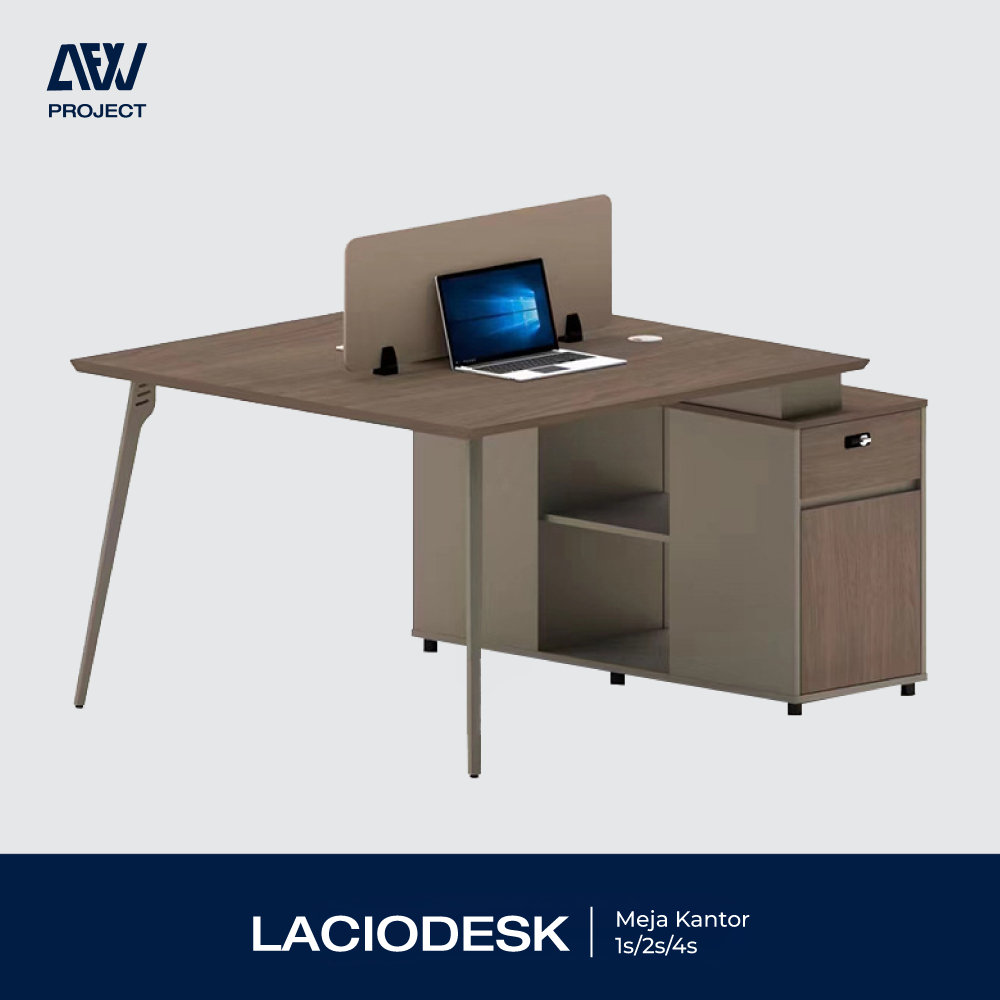 Meja Kerja Kantor LACIODESK Meja Kubikal Karyawan Modern