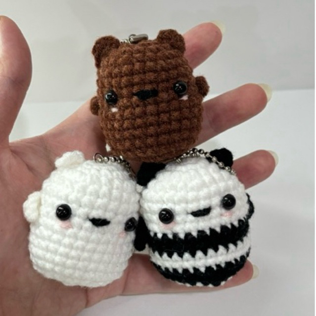 We Bare Bears Amigurumi Gantungan Kunci Bag Charm Lucu