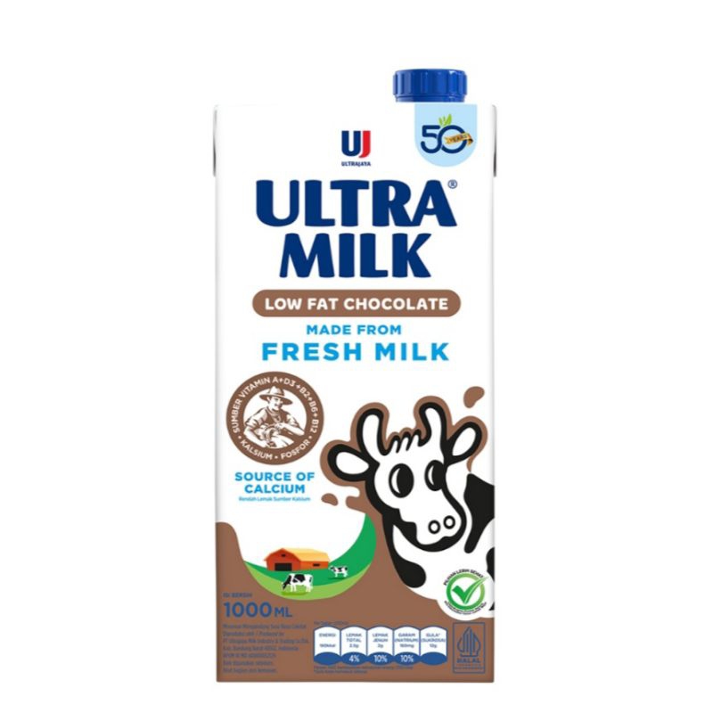 

Ultra Milk Susu UHT Low Fat Chocolate 1 Liter / Susu Rendah Lemak Cokelat