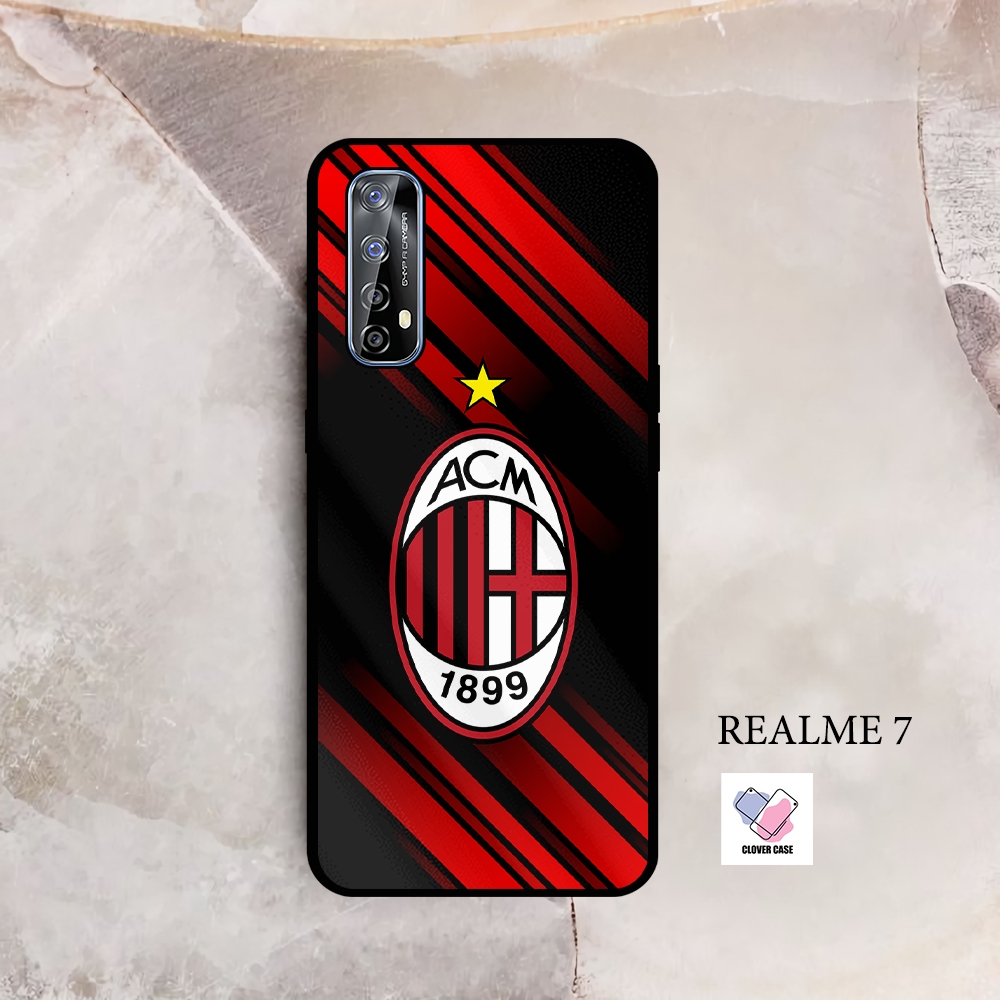 [BL24]  Case Glossy Case | REALMLE 7 | CASE KEKINIAN LUCU |  Casing Hp Kilau Motif AC MILAN