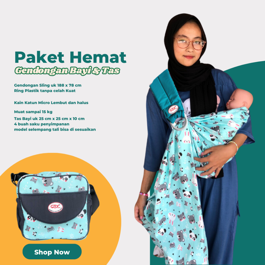Paket Gendongan Bayi dan Tas Kecil Gendongan Bayi Ring Sling dan Tas Kecil Multifungsi