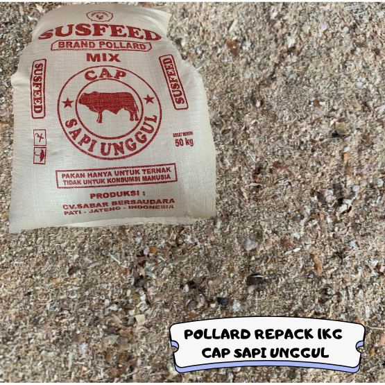 Pollard Gandum Cap sapi ungul / Polar sapi ungul 1kg 5KG LEBIH MURAH