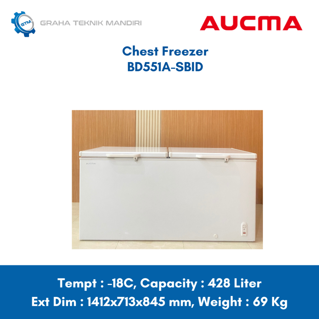 Aucma Chest Freezer 500 Liter BD-551A-SBID