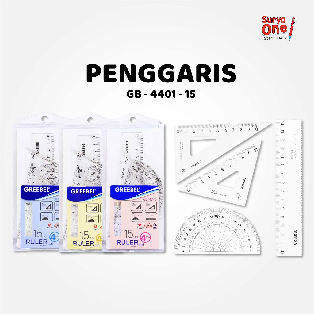 

Penggaris Greebel SET 4IN1 15Cm 4401-15 / Penggaris Ruller Bening Isi 4PCS / Ruller SET Transparant Perlengkapan Sekolah Suryaone