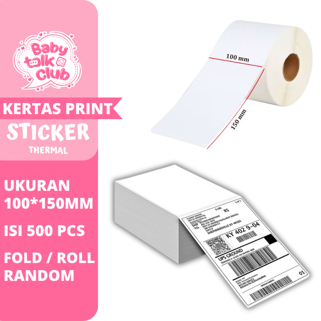 

Label Thermal Lembar Sticker Receipt Printer Kertas Resi Online Shop