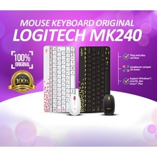 Mouse Laptop Logitech M240 Wireless Keyboard Logitec K240 Wirelles Werles Komputer Computer Gaming G