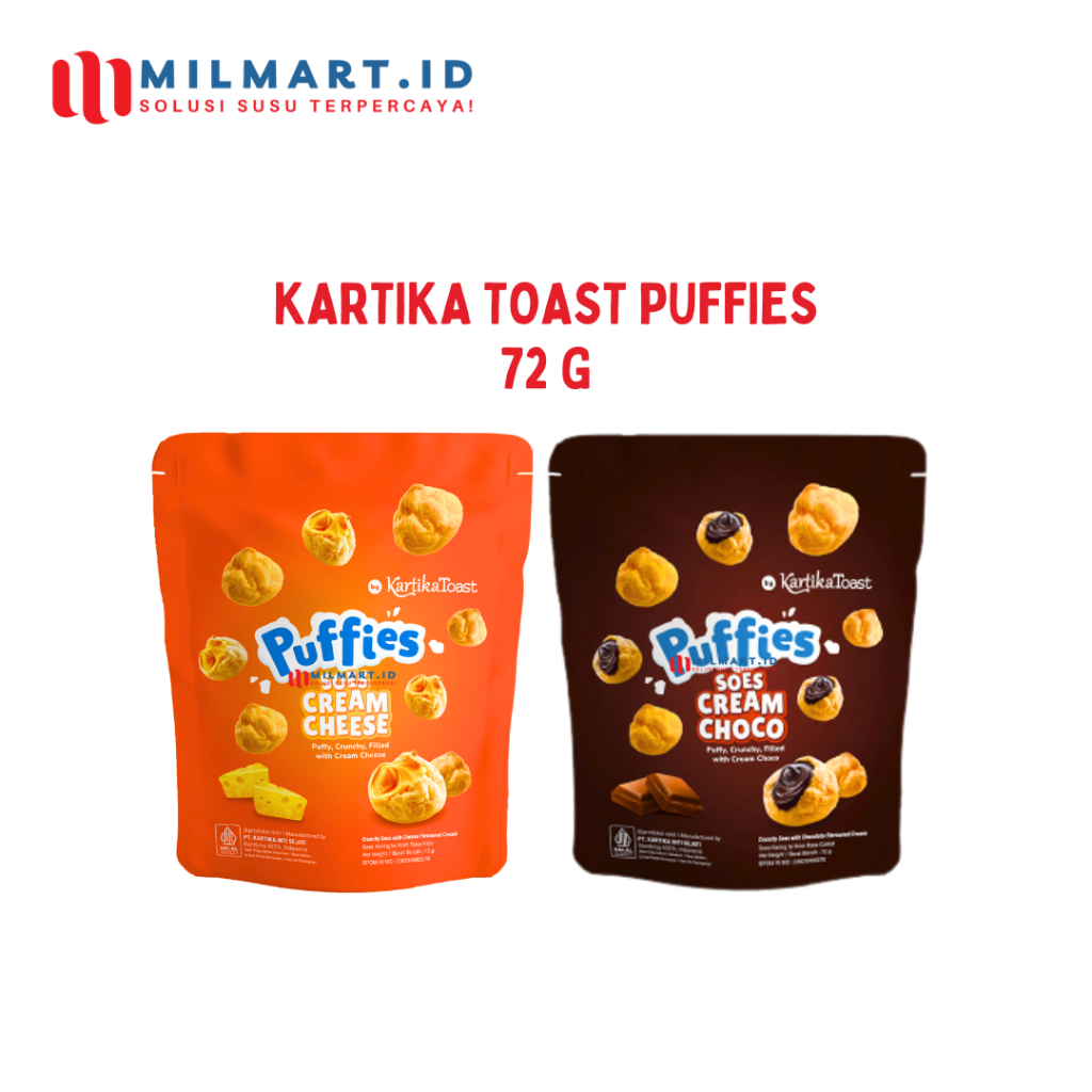 

PUFFIES SOES CREAM CHEESE/KRIM CHOCO 72G CAMILAN KARTIKA TOAST