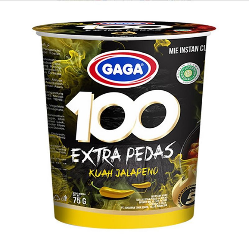 

Gaga 100 extra pedas mie instan cup kuah jalapeno 75 g