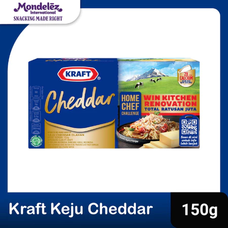 

Kraft Keju Cheddar Blok, 150g. Keju asli dari susu New Zealand