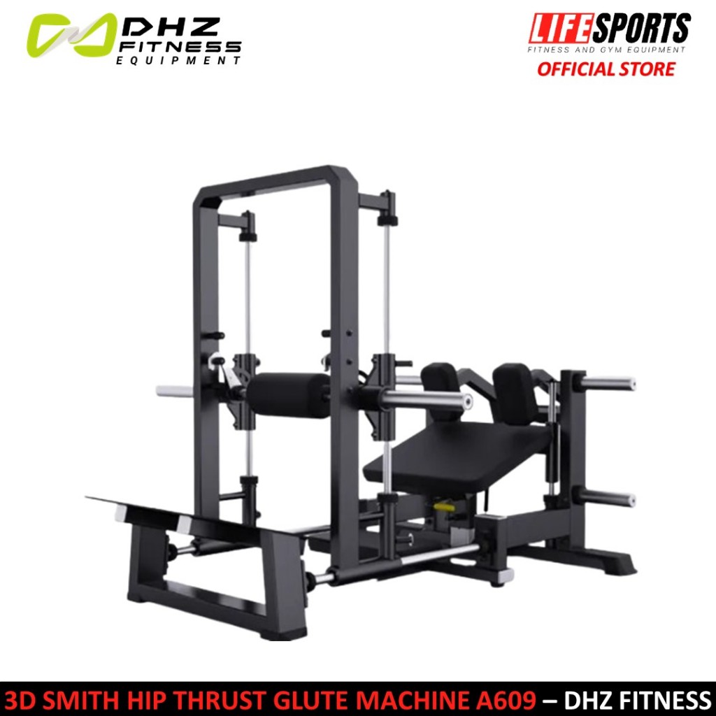 Lifesports - New Alat Olahraga Fitness Gym 3D Smith Machine Hip Thrust Machine Plate Loaded DHZ A609