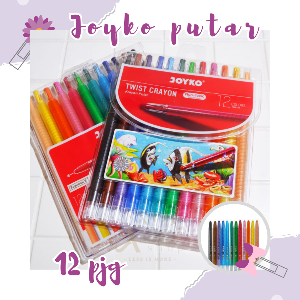 

Crayon Krayon Putar Joyko 12 Warna Panjang