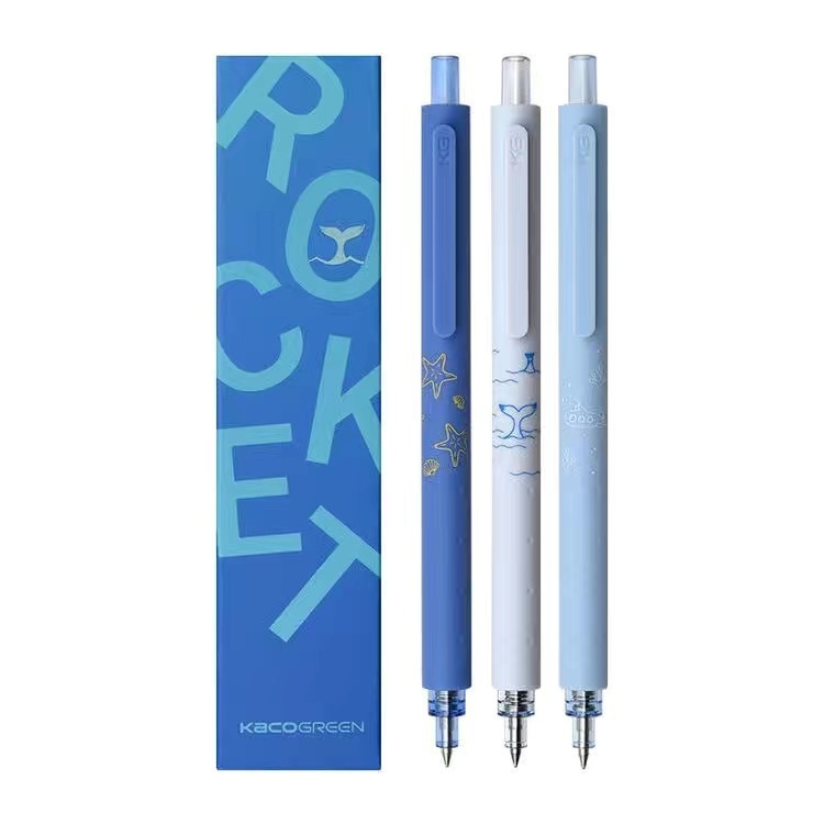 

Kaco ROCKET Pena Pulpen Gel Marine Pen 0.5mm Tinta Hitam 3 PCS - K1028 - Blue, Stationery