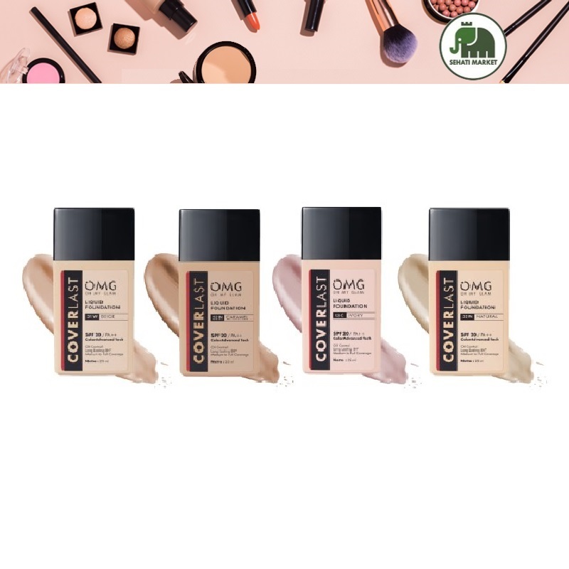 OMG Oh My Glam Coverlast Liquid Foundation Two Way Loose Compact Powder BB CC Cream