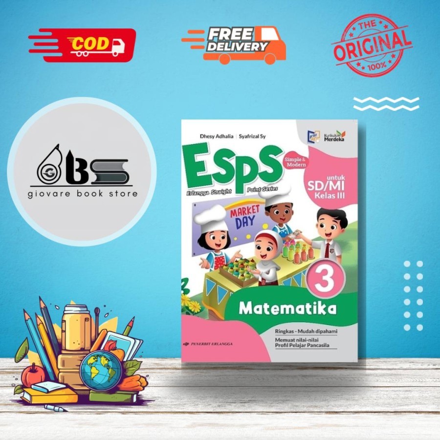 BUKU ESPS MATEMATIKA KELAS 3 ERLANGGA KURIKULUM MERDEKA ORIGINAL | ESPS MTK KELAS 3 ERLANGGA | ESPS 