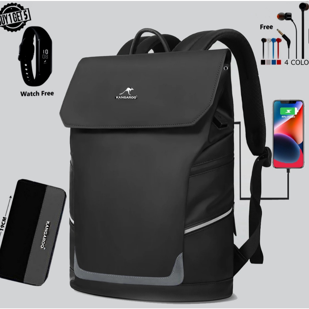 Bagus Banget KANGAROO 5IN1 TAS WATERPROOF BAG USBPORT FREE JAM TANGAN HEADSET DAN DOMPET