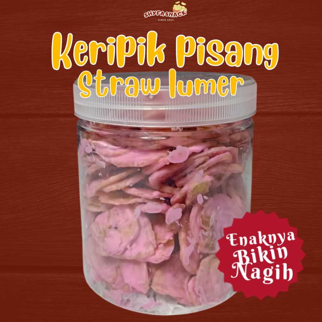 

KERIPIK PISANG STRAWBERRY LUMER KHAS SHYFA SNACK