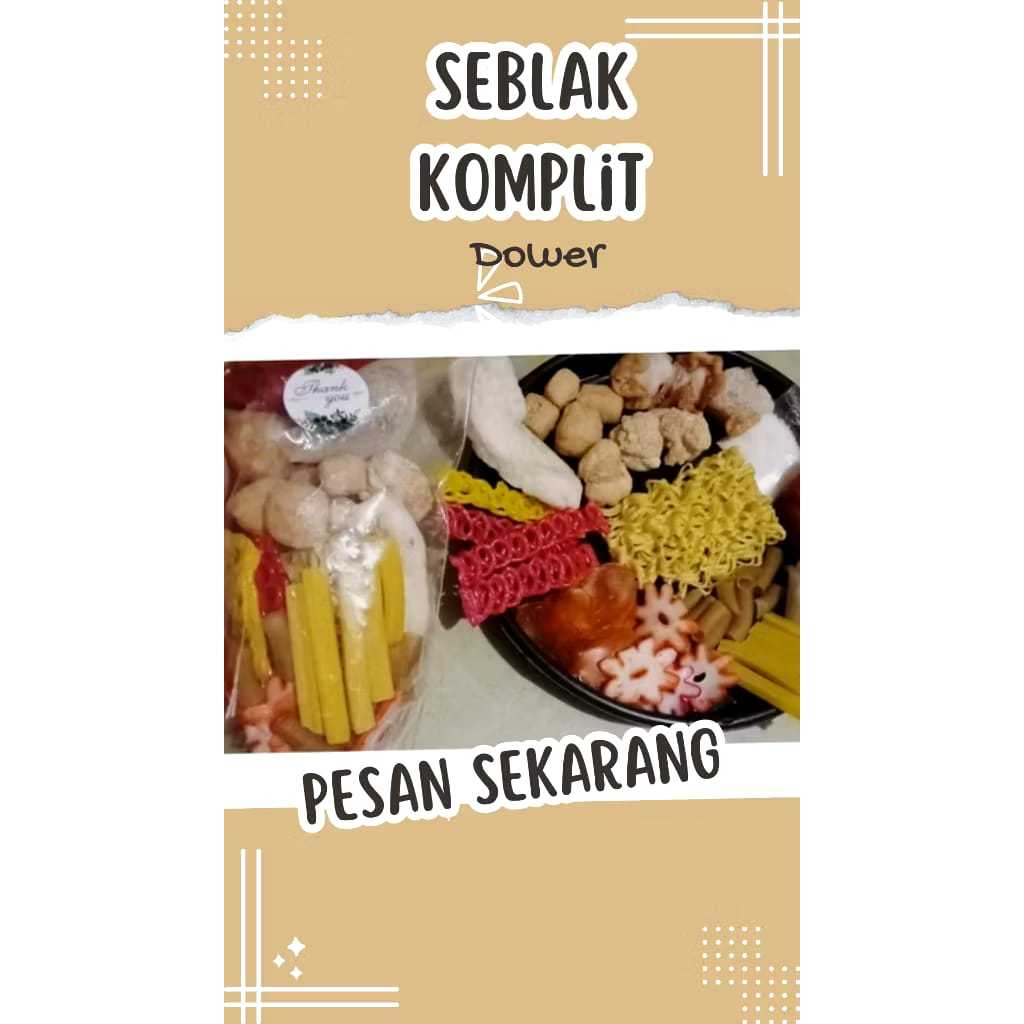 

Seblak Komplit Super Pedas Gurih / Cemilan Komplit Super Pedas Gurih 10 Piece