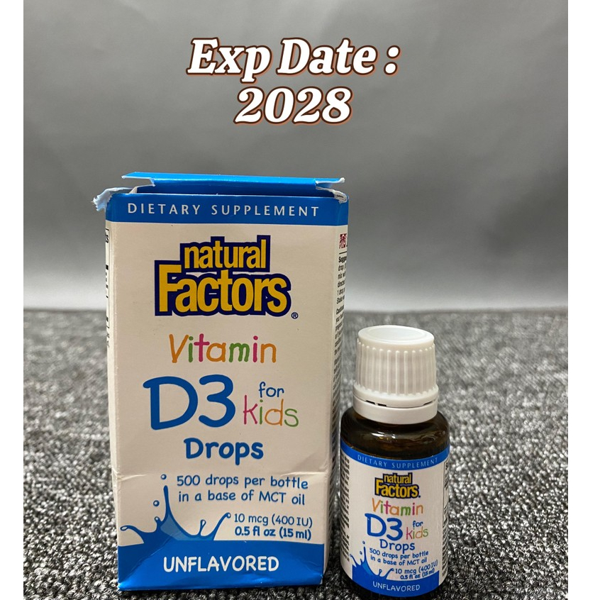 Natural Factors vitamin D3 for kids drops liquid cair 100% ORIGINAL USA vit d vitamin anak 400 iu su
