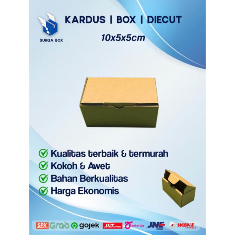 

Kardus Uk. 10x5x5 cm.....Die Cut karton box