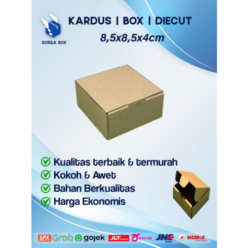 

Kardus Karton Uk, 8,5x8,5x4 cm...Die Cut U/ packing - aksesoris - dll