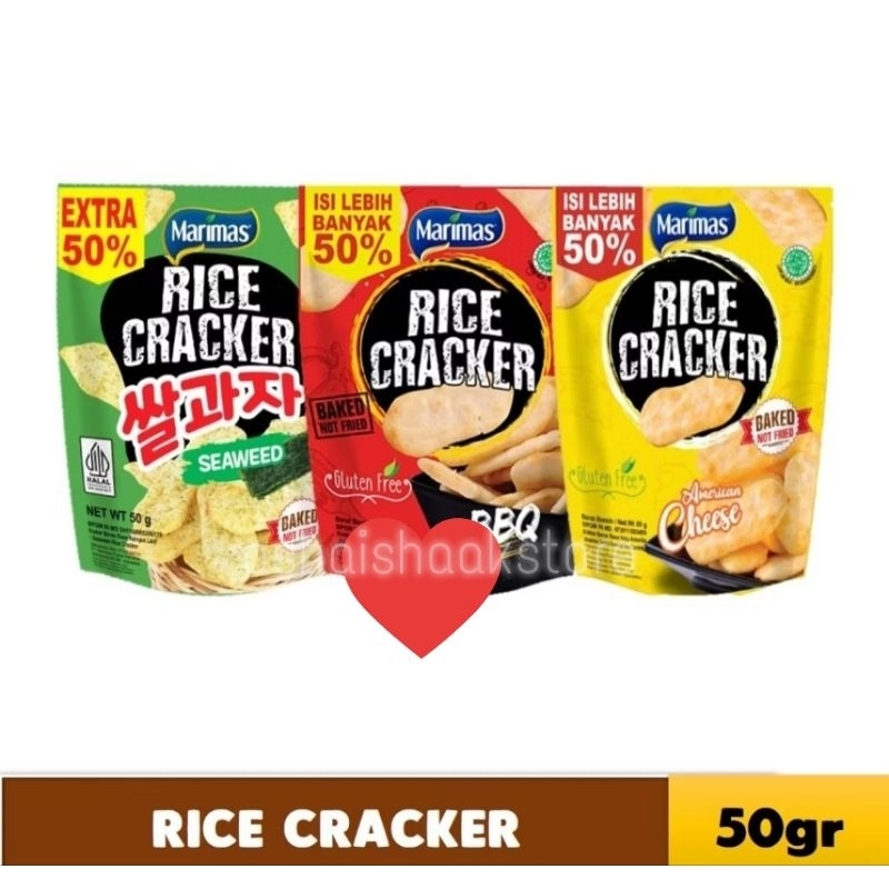 

MARIMAS RICE CRACKERS 50gr BBQ / AMERICAN CHEESE / SEAWEED