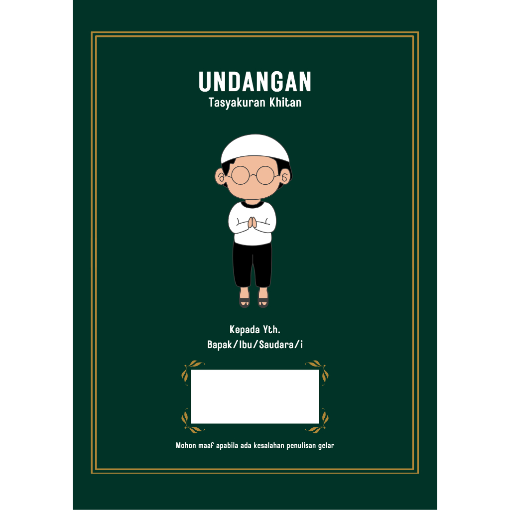 Undangan Khitan|Walimatul Khitan