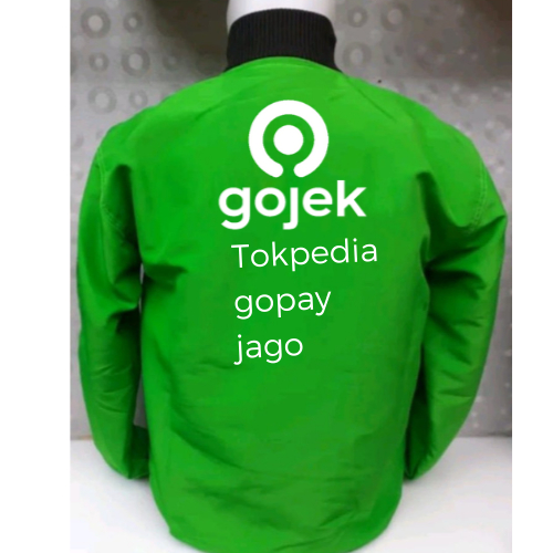 JAKET HIJAU GO JEK GOPAY JAGO / JAKET PRIA DRIVER GOJEK SABLON TERBARU /ROMPI DRIVER GOJE