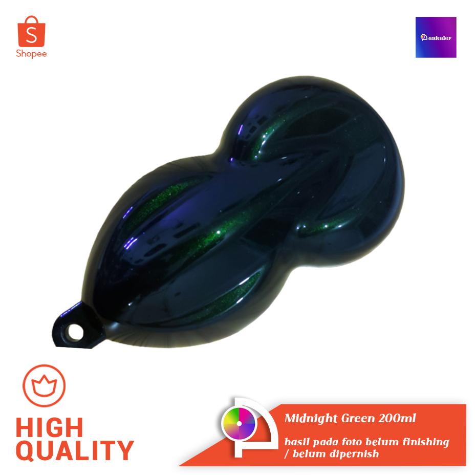 Pankaler Cat Hitam Lembayung Hijau Black Green Xirralic NC Botol 200ml Motor Car Paint Color
