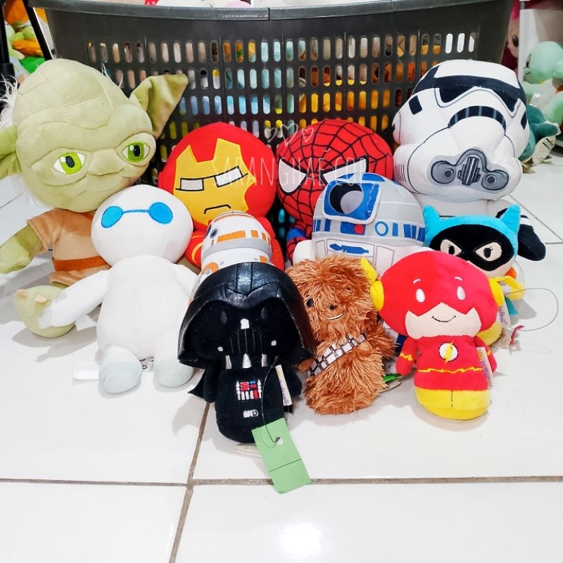 Prelove New Boneka Starwars Baymax Iron man Spiderman Yoda WallE  Star Wars Boneka Cowo