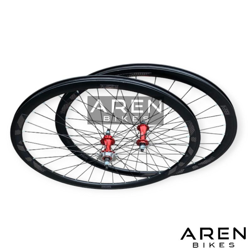 WHEELSET SEPEDA 700C OXO R35FV DOLTRAP 3CM 700 C VELG RIM RIMS HUB BEARING 17T RUJI JARI JARI RODA F