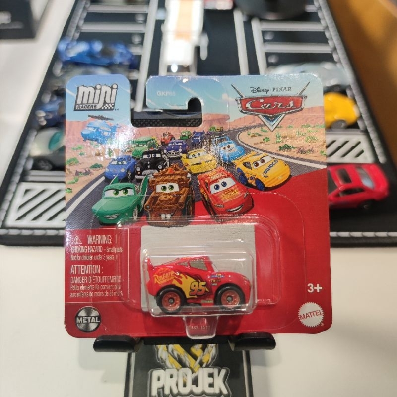Mattel Disney Mini Cars McQueen, King Dinoco, Sally, Flo & Hudson