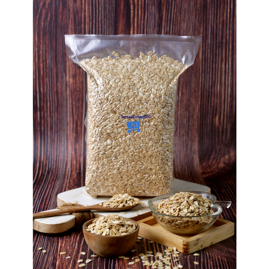 

p4yu Rolled Oat Australia 1 kg / Gandum Kasar/ Oatmeal Sereal 1 gr