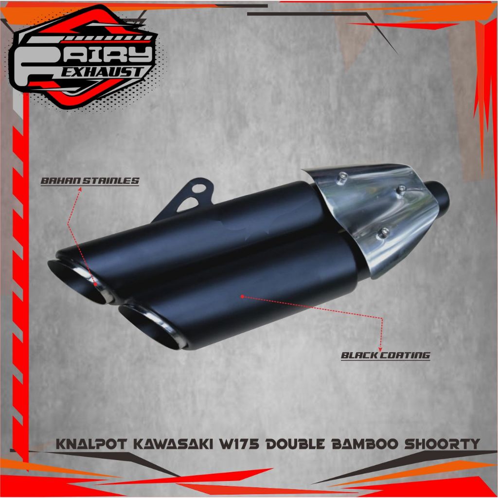 KNALPOT KAWASAKI W175 DOUBLE Bamboo Shoorty (SILINCER ONLY)
