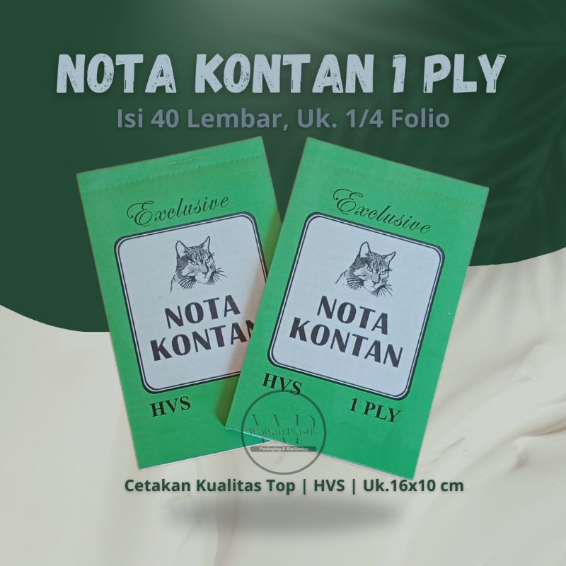 

Nota Kontan 1 Ply Murah / Nota 1 Ply HVS / Nota 1 Ply Murah / Nota HVS 1 Ply isi 40 Lembar