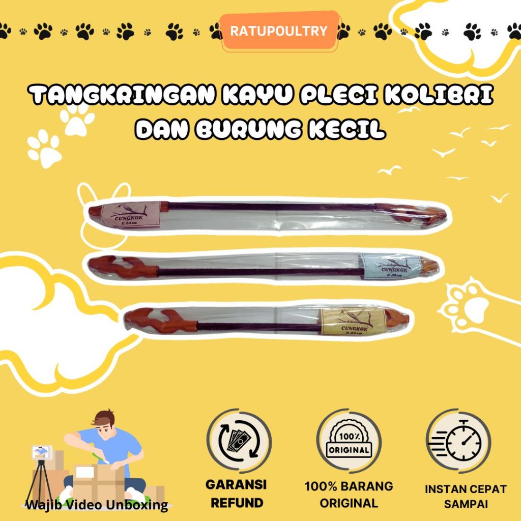 Aksesoris Burung Tangkringan Kayu dan Pion Sangkar Pleci Kolibri Lovebird Burung Kecil