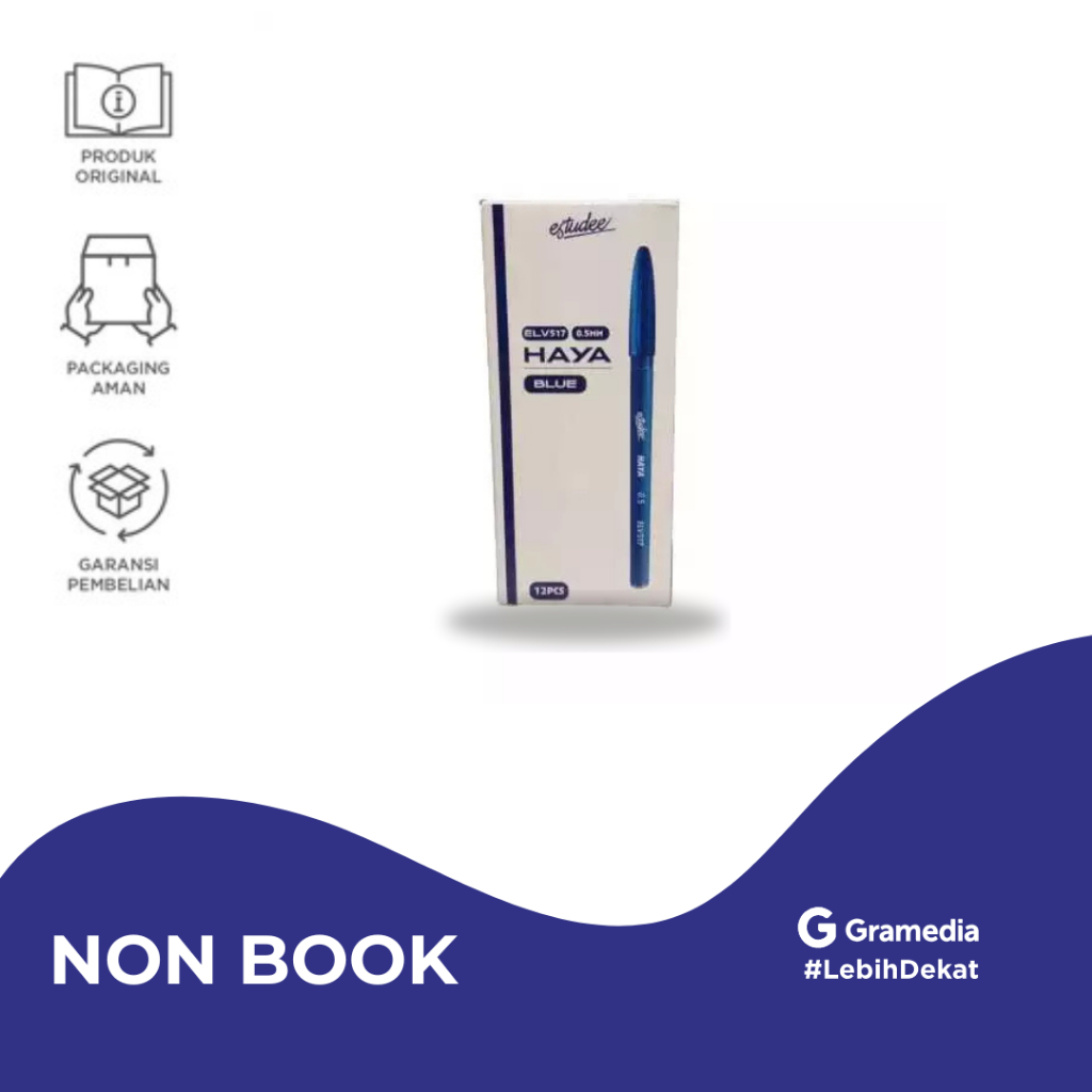 

Estudee Haya Ballpoint 0.5 Box /12 Blue - Gramedia Jember