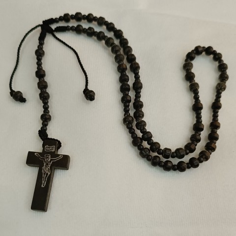 Rosario Tali Kayu Hitam 6 mm kalung doa rosario putih rosario mote mawar rosario katolik kalung kato