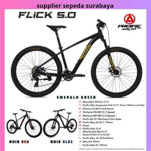 SEPEDA MTB 27.5 PACIFIC FLICK 5.0 ALLOY MURAH BERKUALITAS - SEPEDA READY SIAP KIRIM - NEW