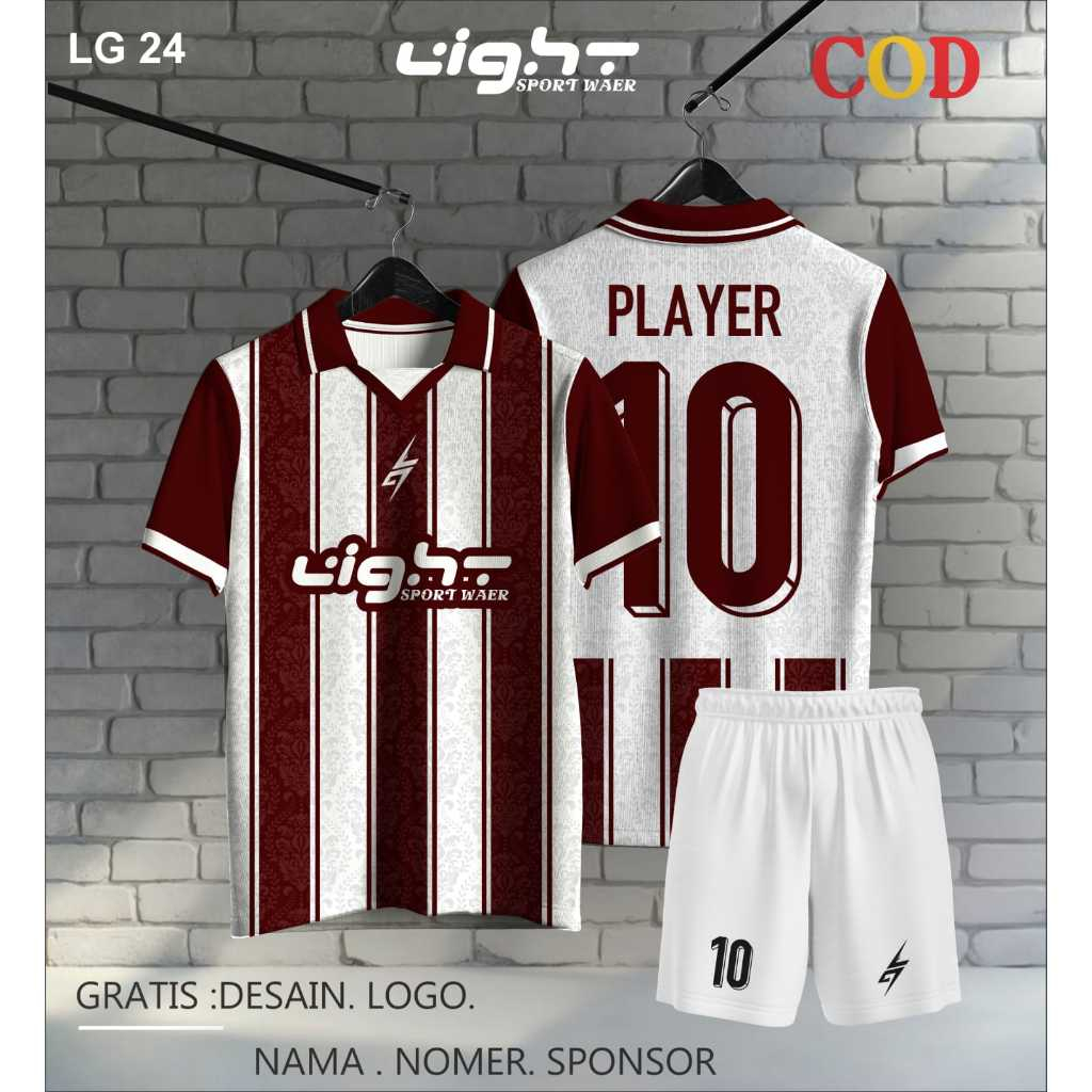 JERSEY FUTSAL CUSTOM FULL PRINTING / KERAH WARNA MAROON / FREE DESIGN FULL PRINTING TERBARU 2025