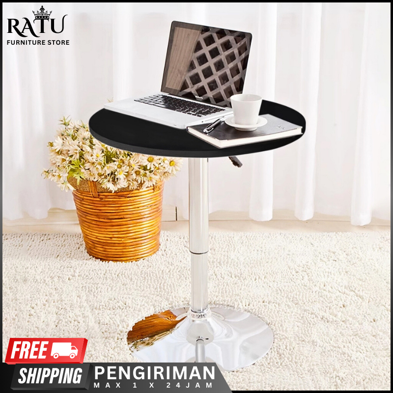 SJZ-2 Meja Bar Cafe Hidrolik Table Bahan Besi Bulat Minimalis 60cm Meja Makan Ratu Furniture Store