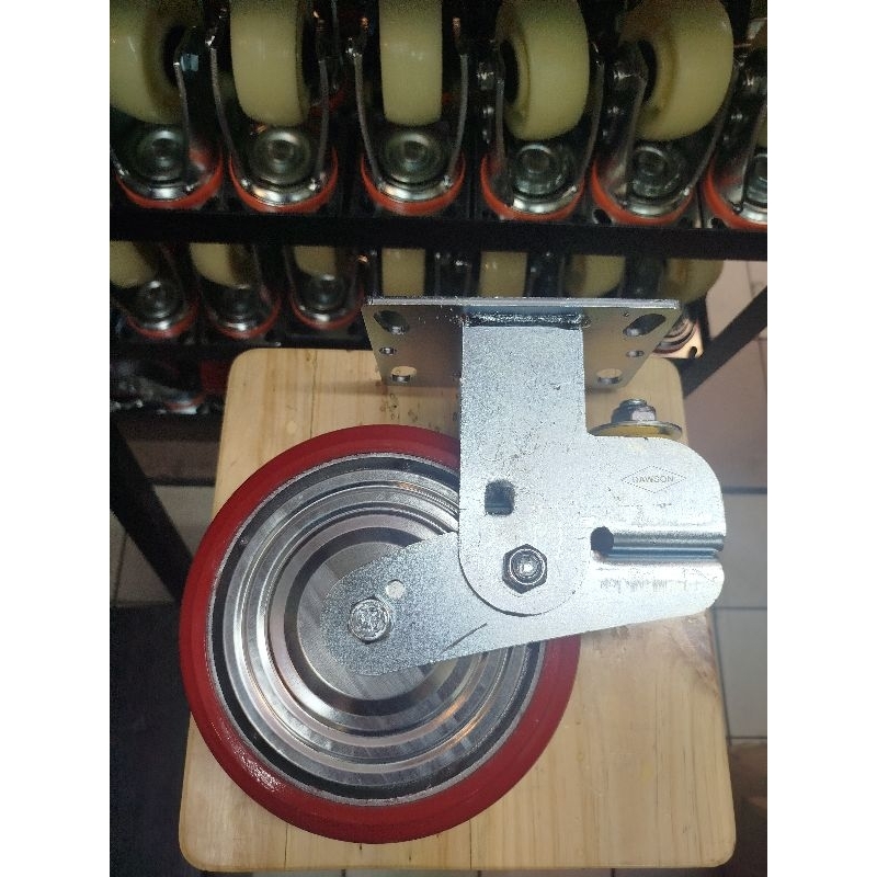 RKS - RODA SPRING 8 INCHI PU HIDUP MATI REM RODA TROLI 8 INCHI