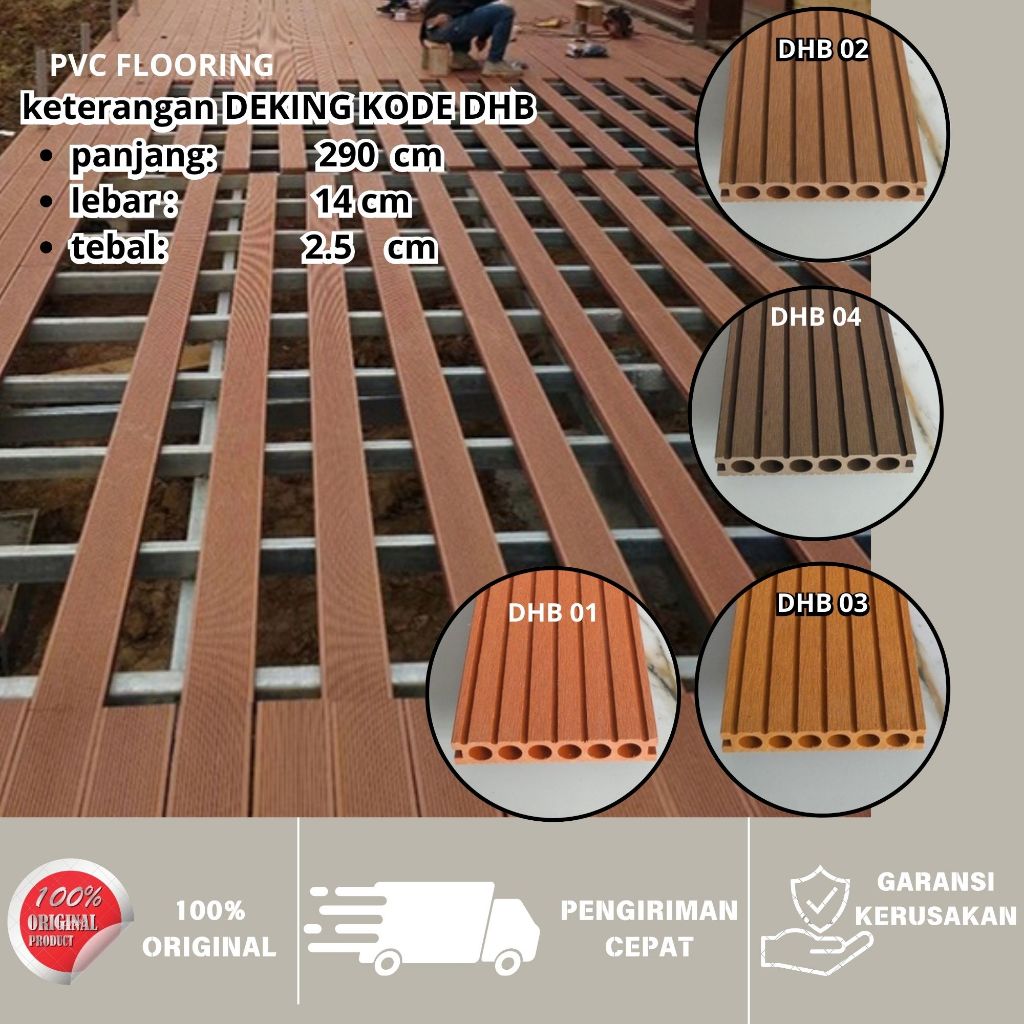 LANTAI WPC DECKING WPC FLOORING Lantai Kayu Decking Tile Outdoor Lantai Decking WPC Outdoor WPC