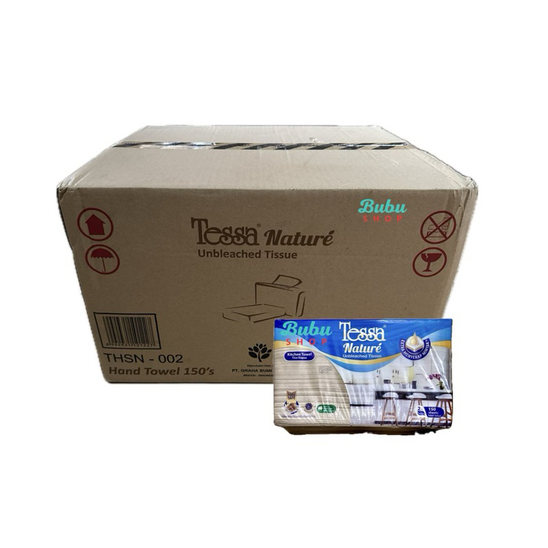 ( 1 Dus ) Tissue dapur TESSA handtowel Coklat 150 sheet (1 karton isi 20 )