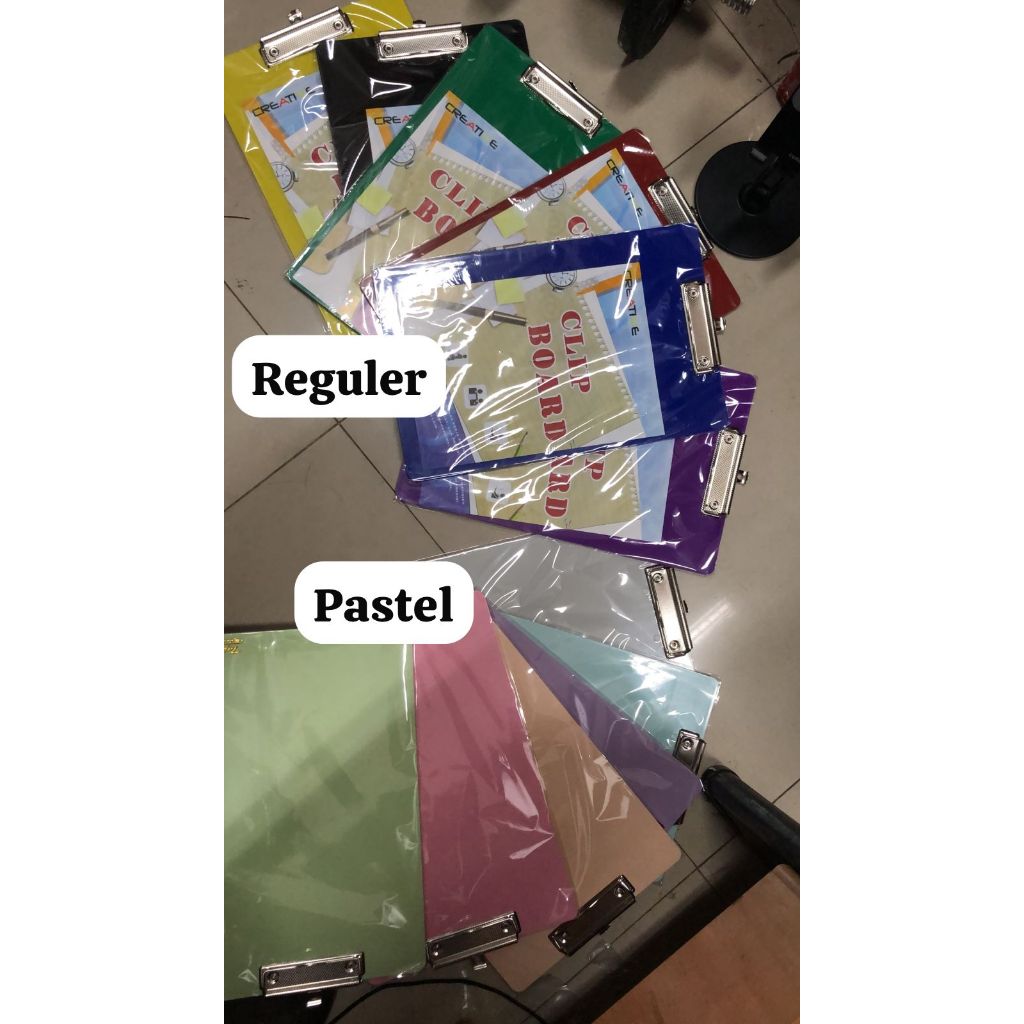 

papan dada clip board topla ukuran folio plastik murni bisa ditekuk ga mudah pecah warna pastel / regular satuan