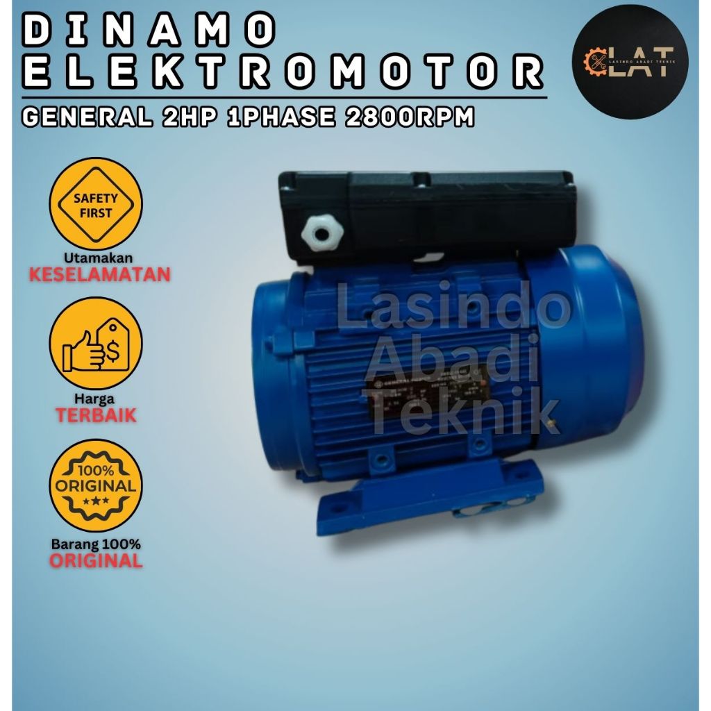 Elektromotor General power 2HP 1Phase 2800rpm Dinamo Penggerak Generalpower 2 HP 1 PHASE 2800 RPM FU